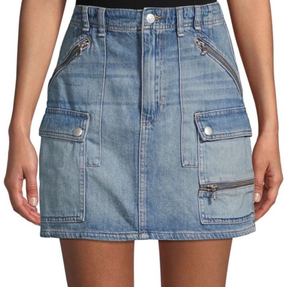NWT Free People Denim Moto Skirt